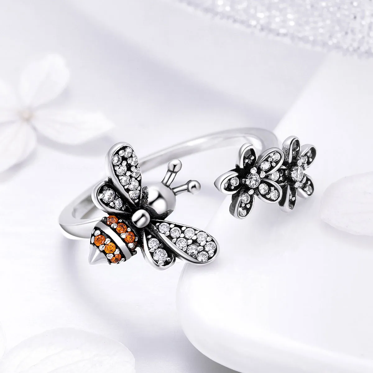 Silver Story of The Bee Ring - PANDORA Style - SCR422